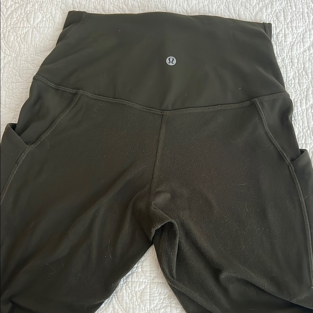 Lululemon Align High Waisted pants dark olive 31” length size 6